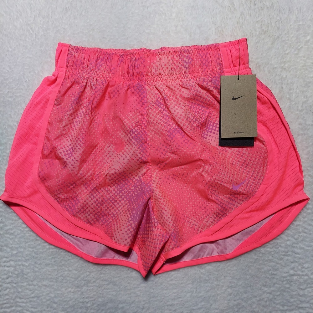Nike Tempo Running Shorts Womens XS Pink Purple IB8842-675 New Dri-FIT 3in Print
